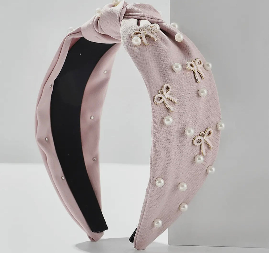 Pink bow headband