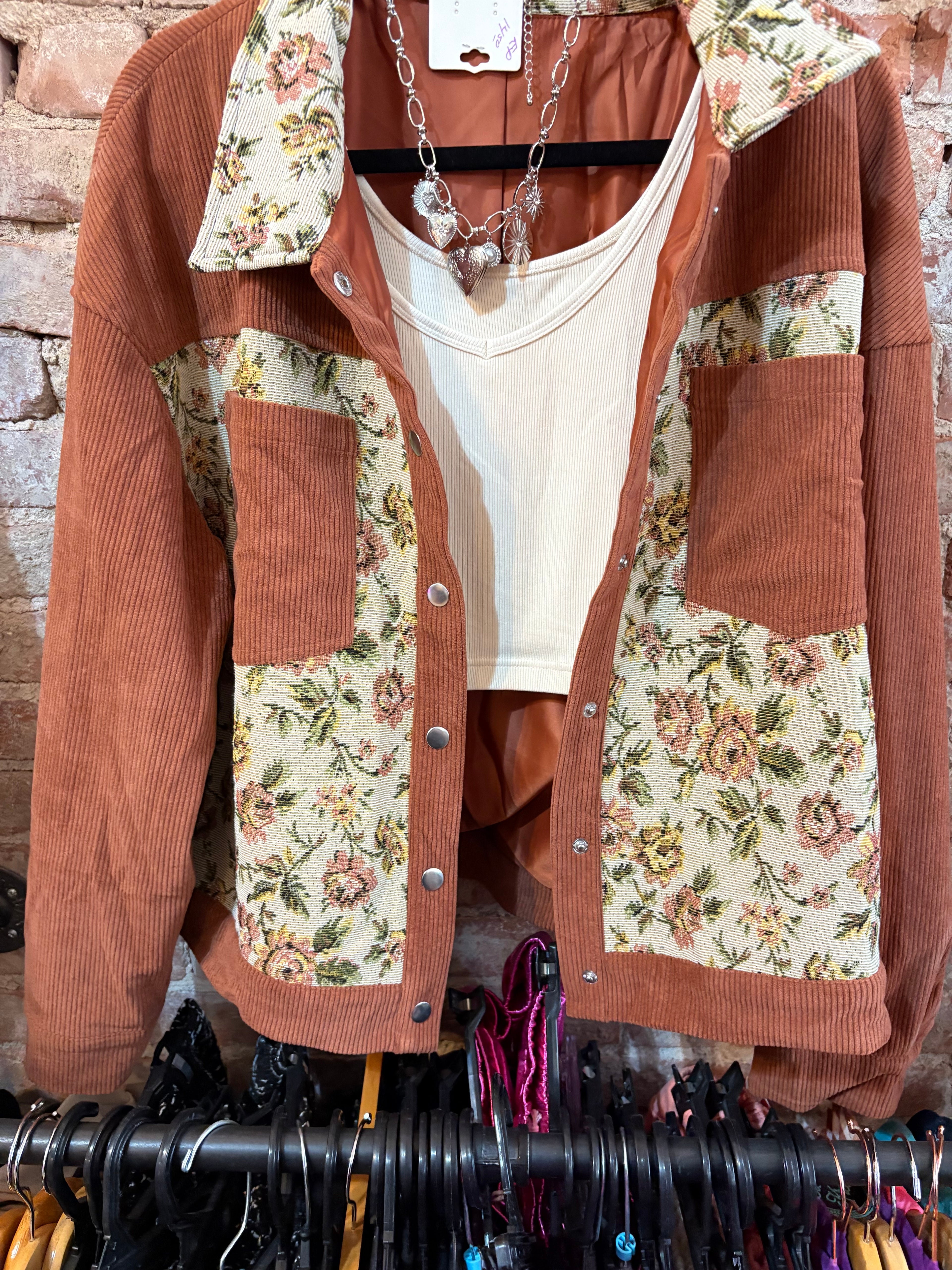 Nostalgia corduroy floral jacket