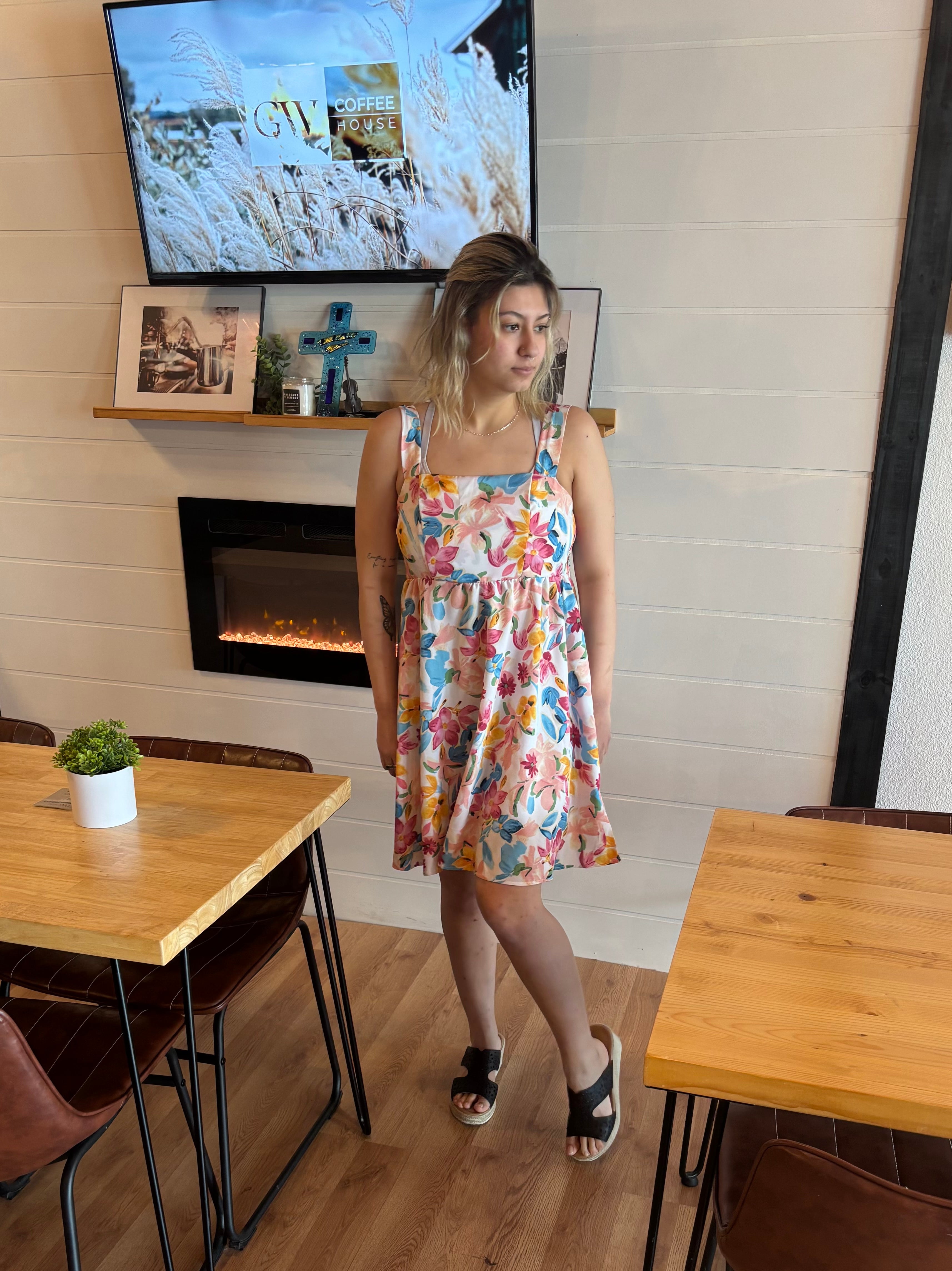 Watercolor flower dress