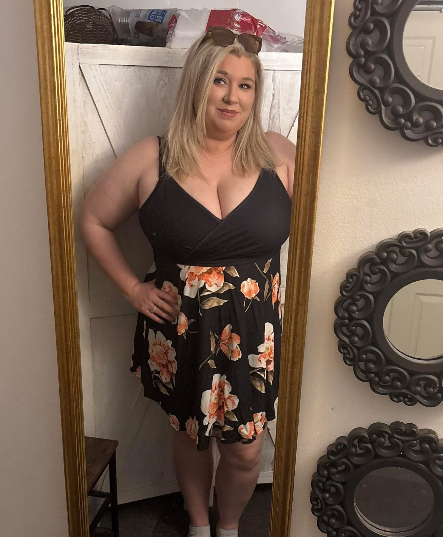 Big bloom spaghetti strap dress