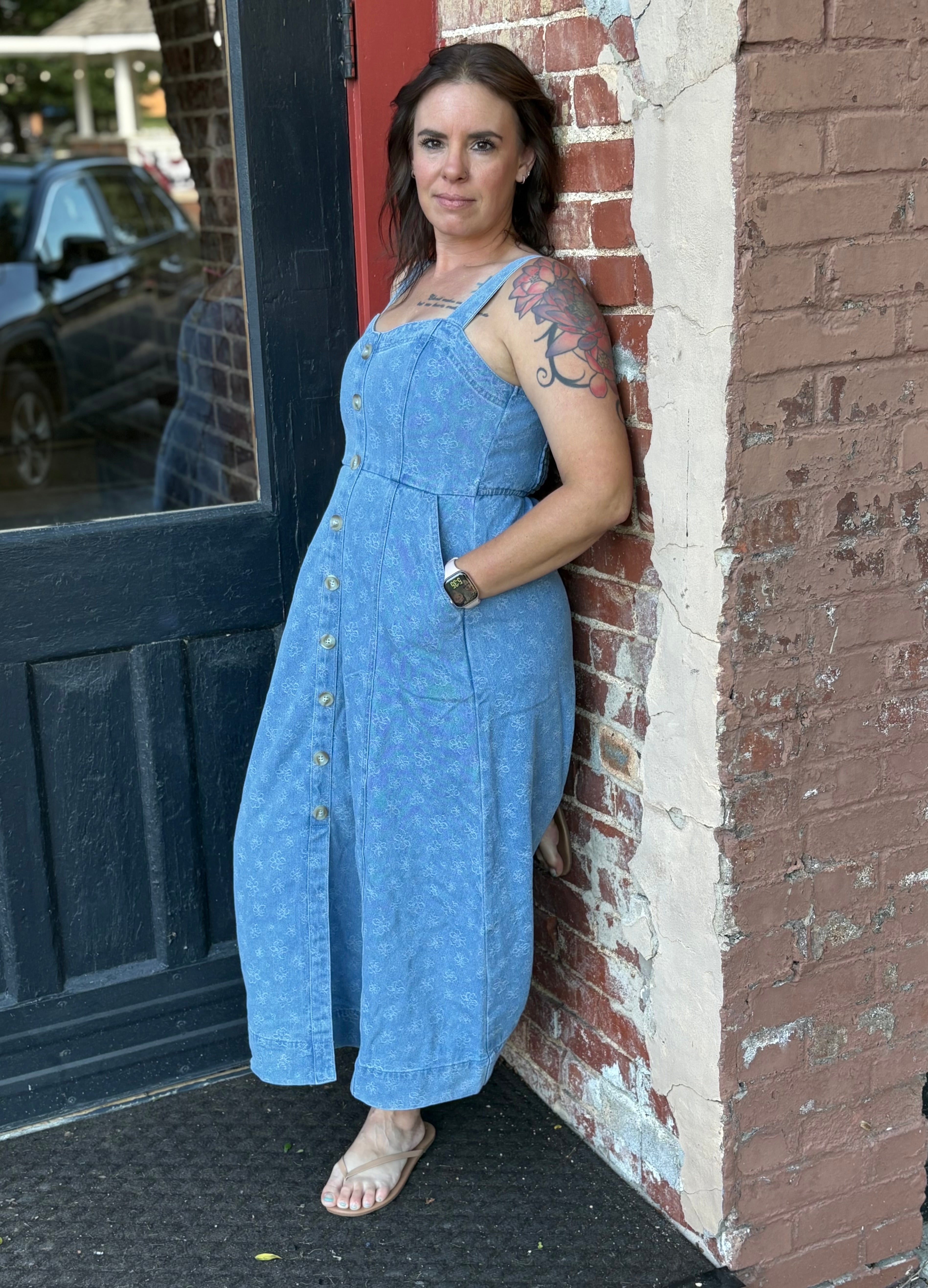 Dandelion denim pocket dress