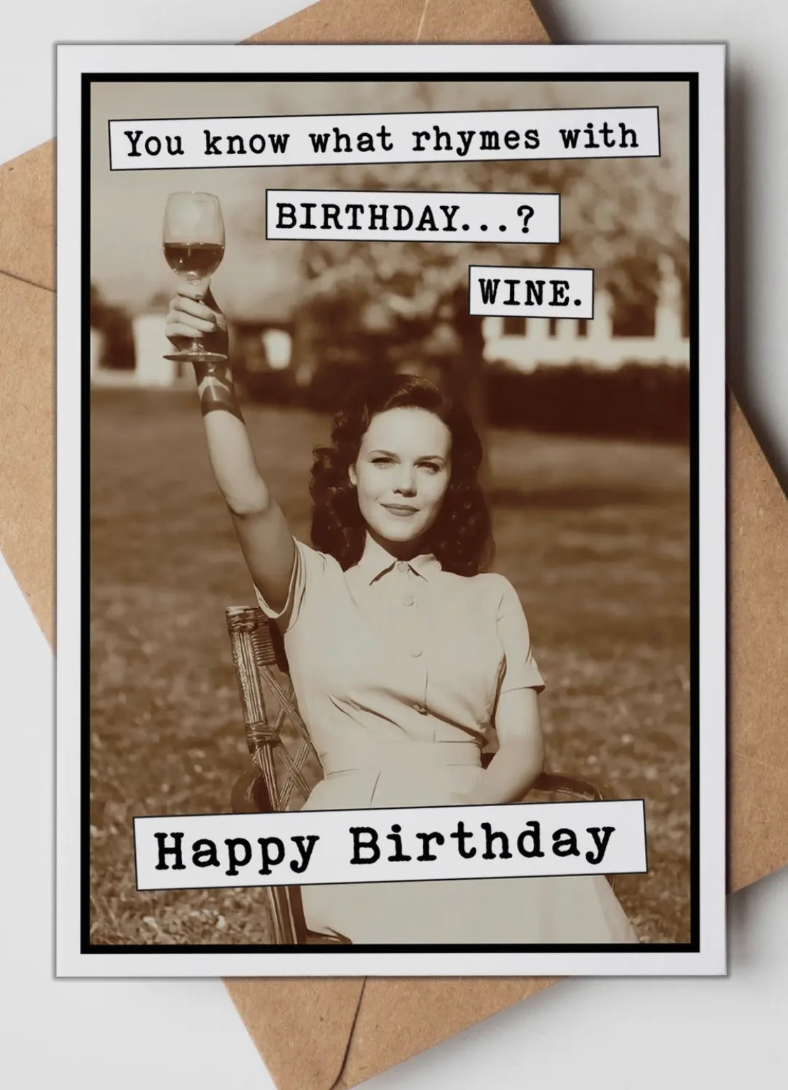 Happy birthday wine card