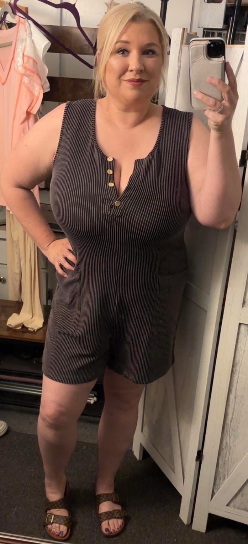 Stacey button down romper