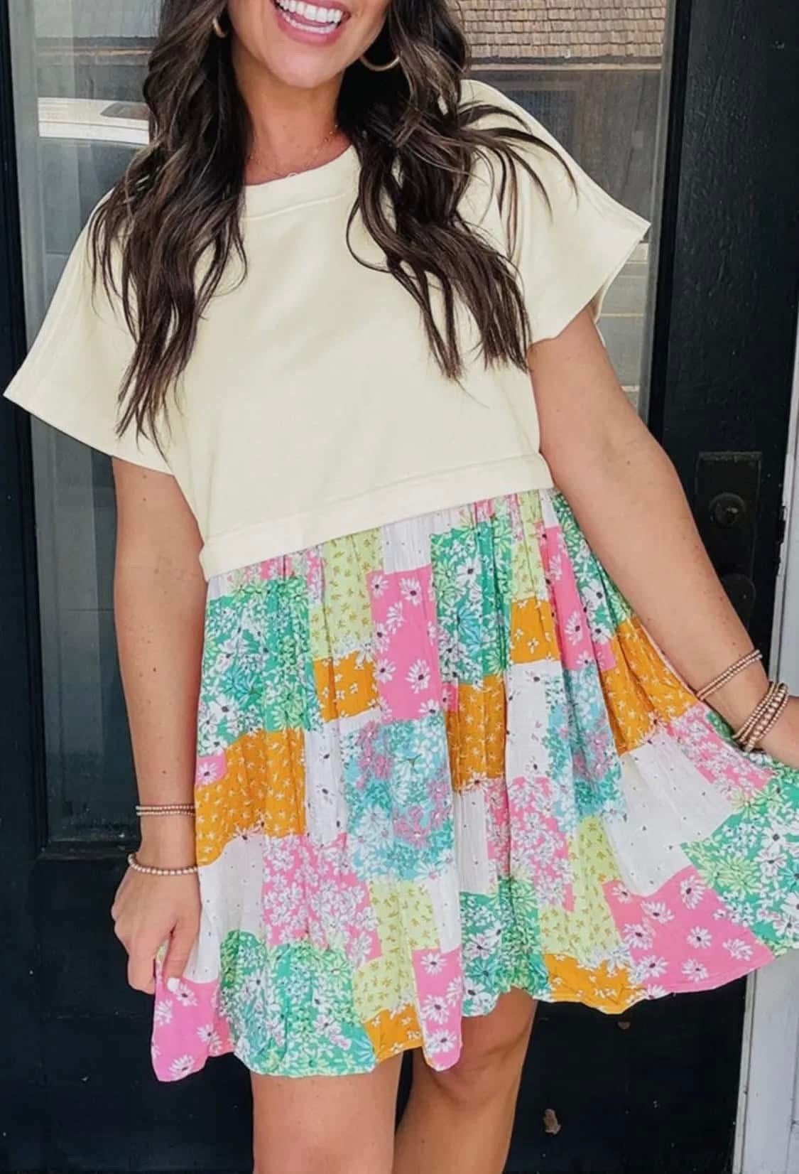 90s quilt style dress