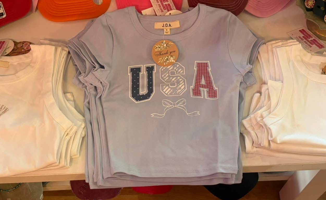 USA baby doll crop top