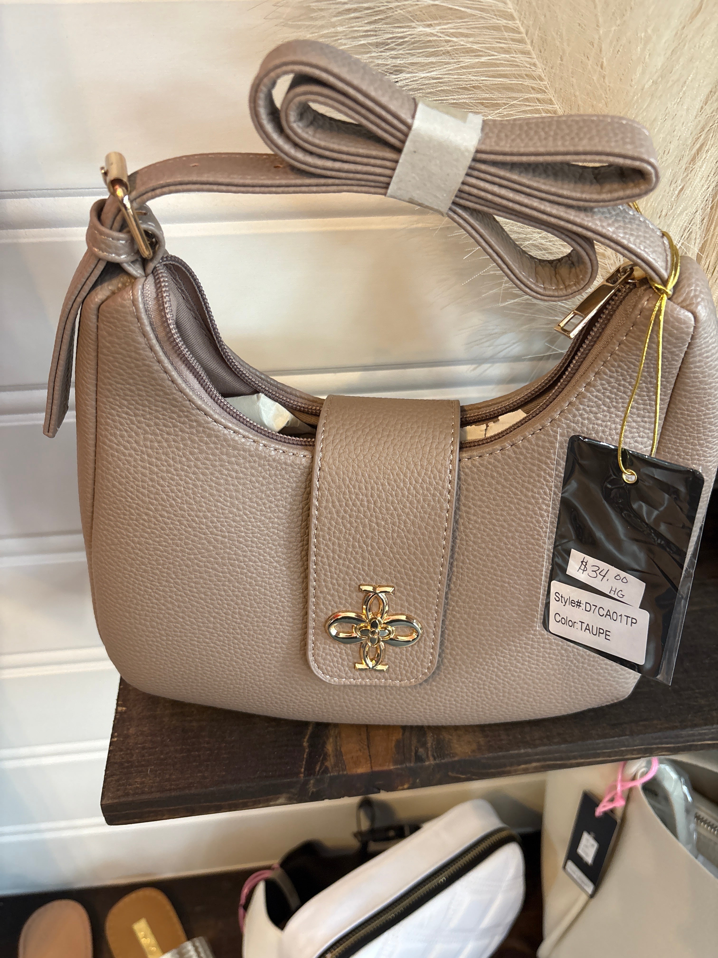 Taupe snap purse
