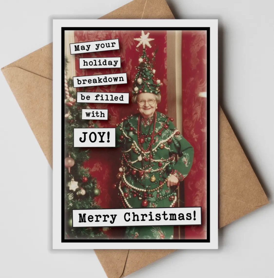 Christmas breakdown card