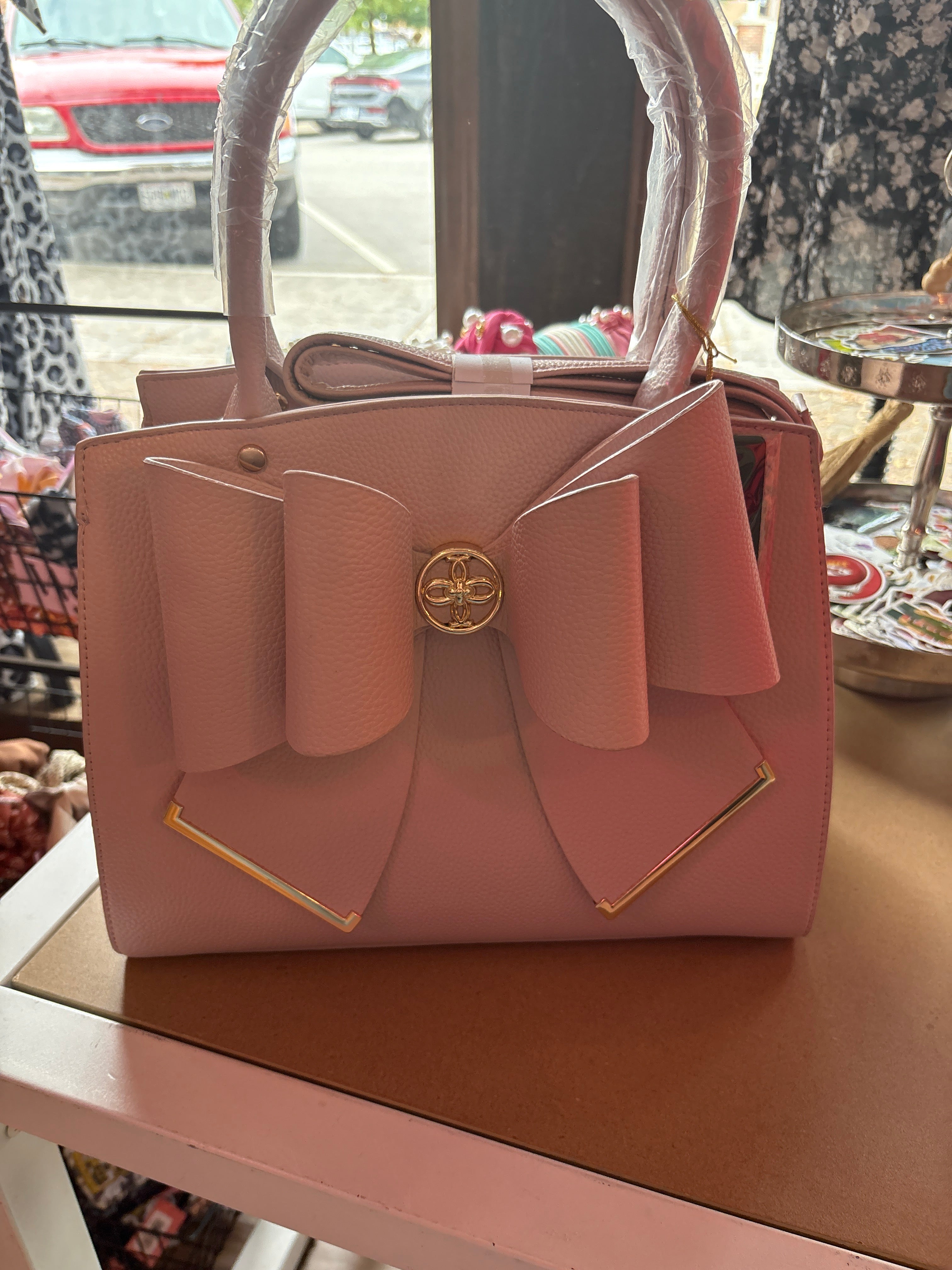 Large pink now purse