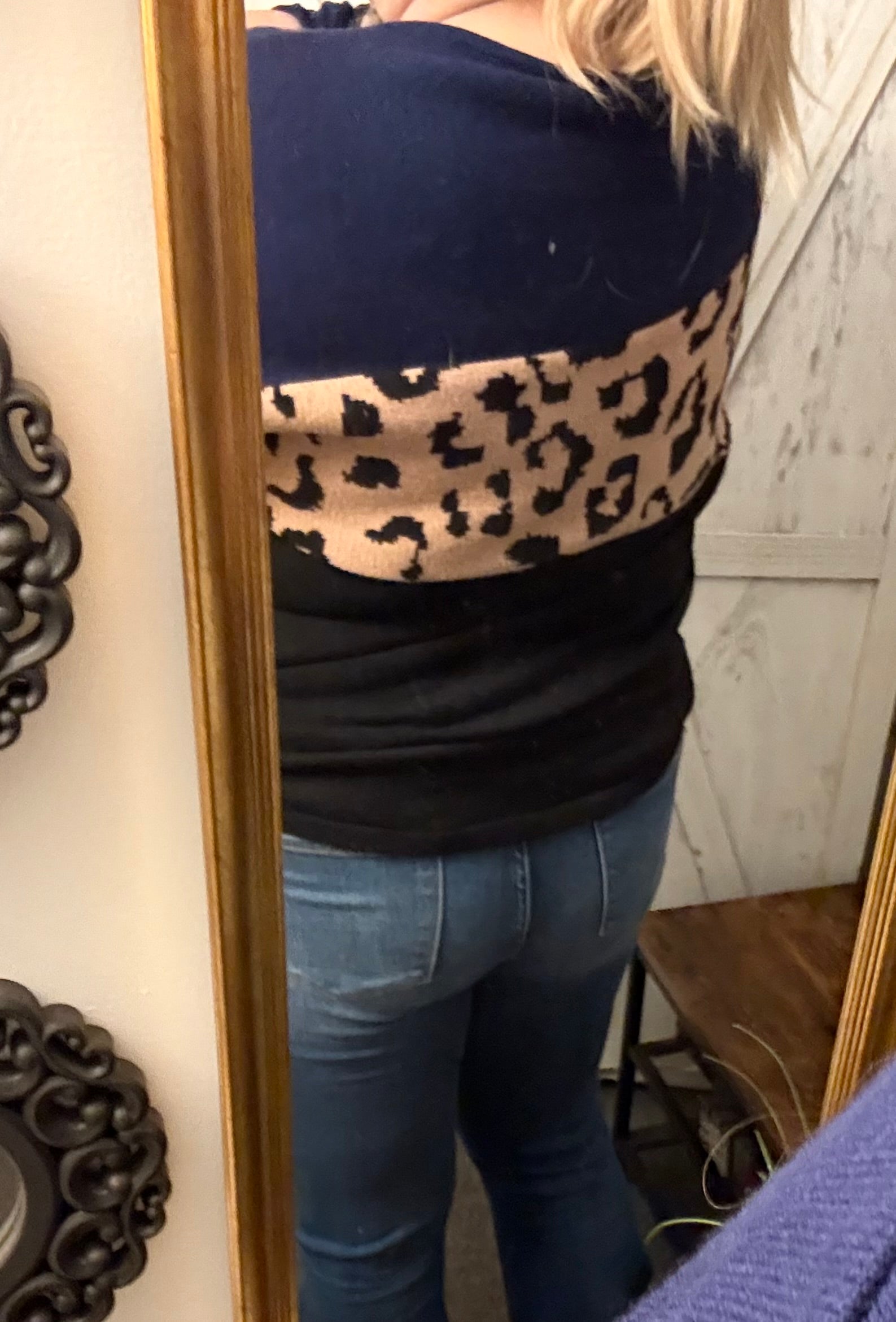 Kancan bootcut distress bottom jeans