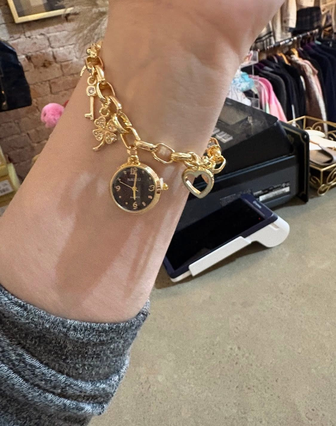 Charm watch bracelet