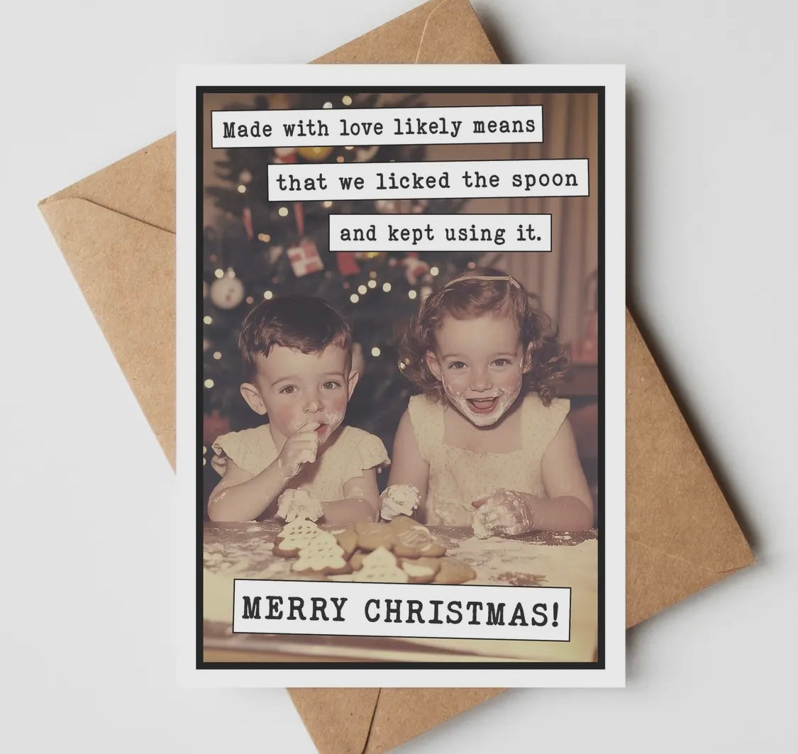 Lick the spoon Christmas card