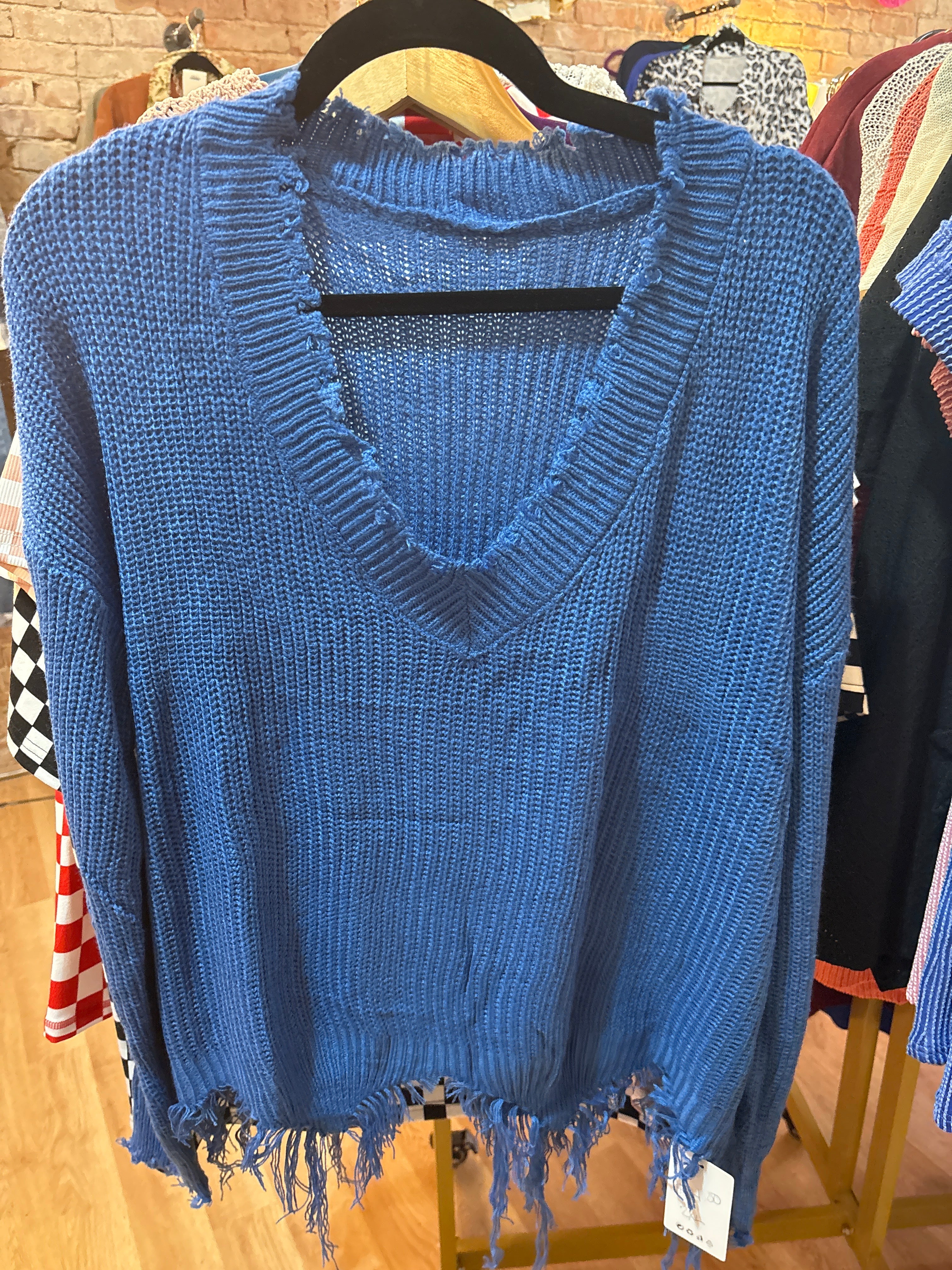 Distressed sweater