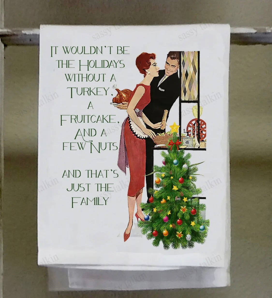 Family nuts dish towel