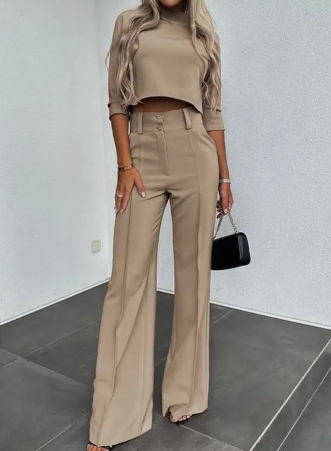 Veronica 2 piece khaki pants set