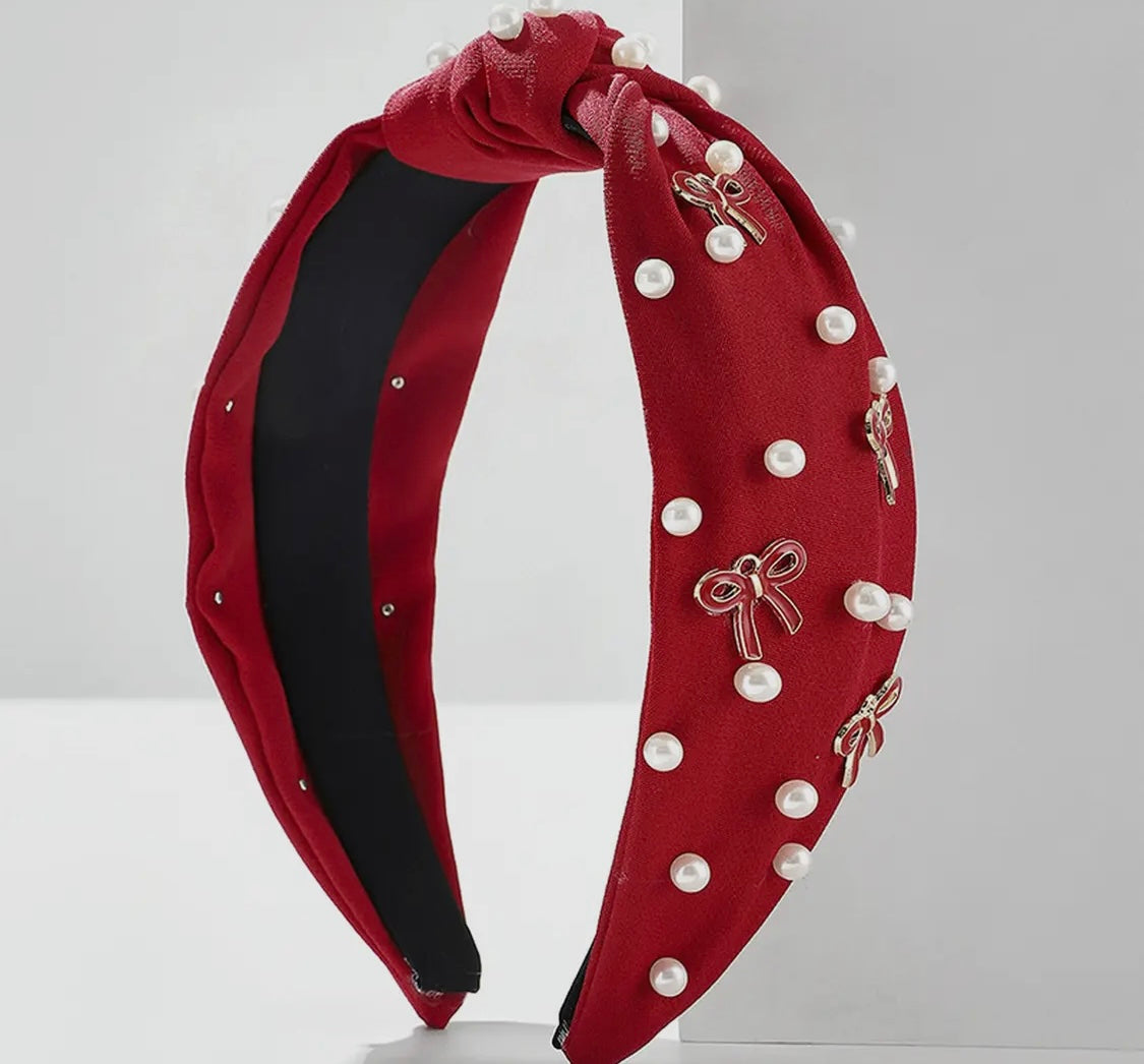 Red bow headband