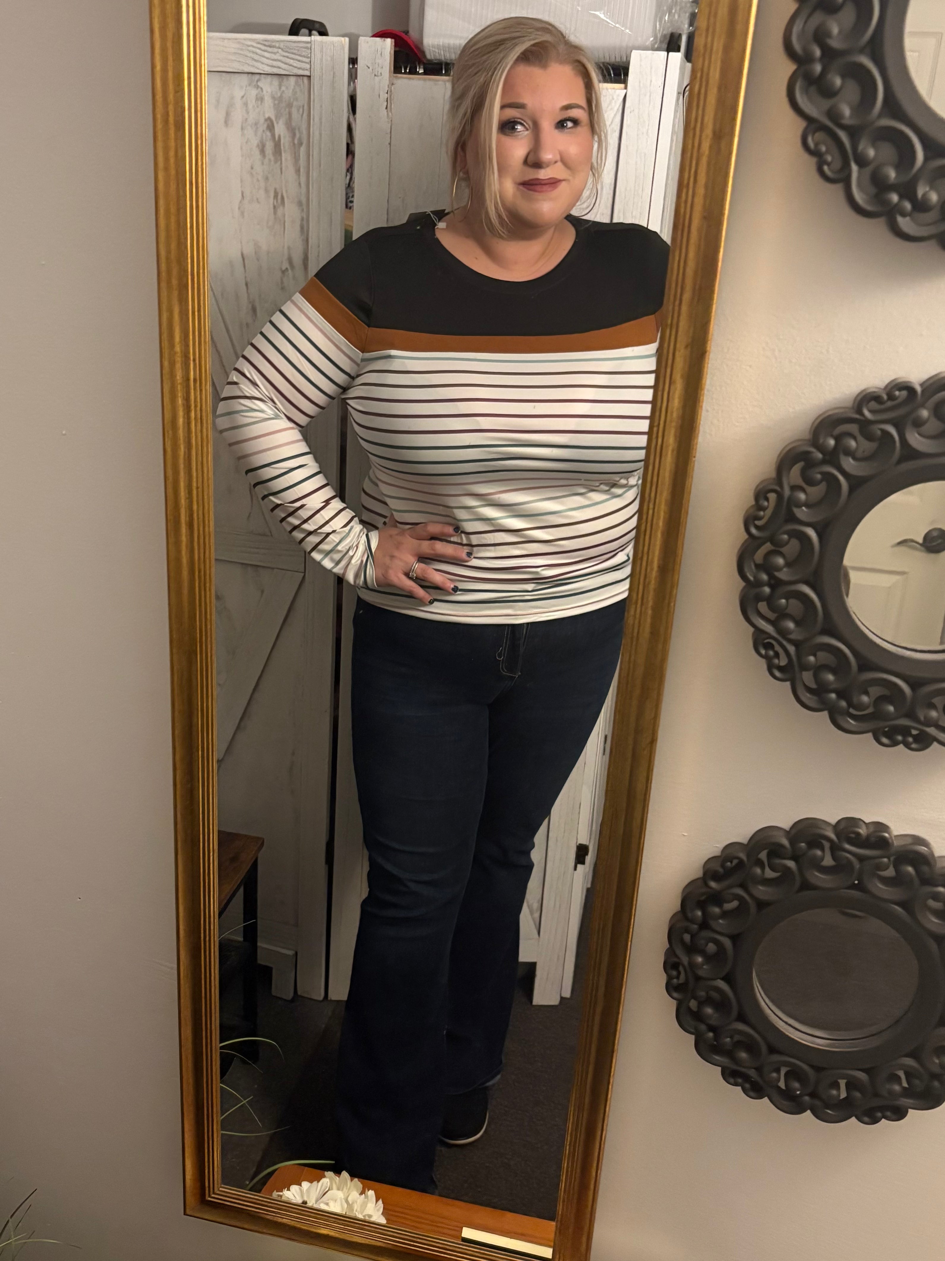 Jenna color block top