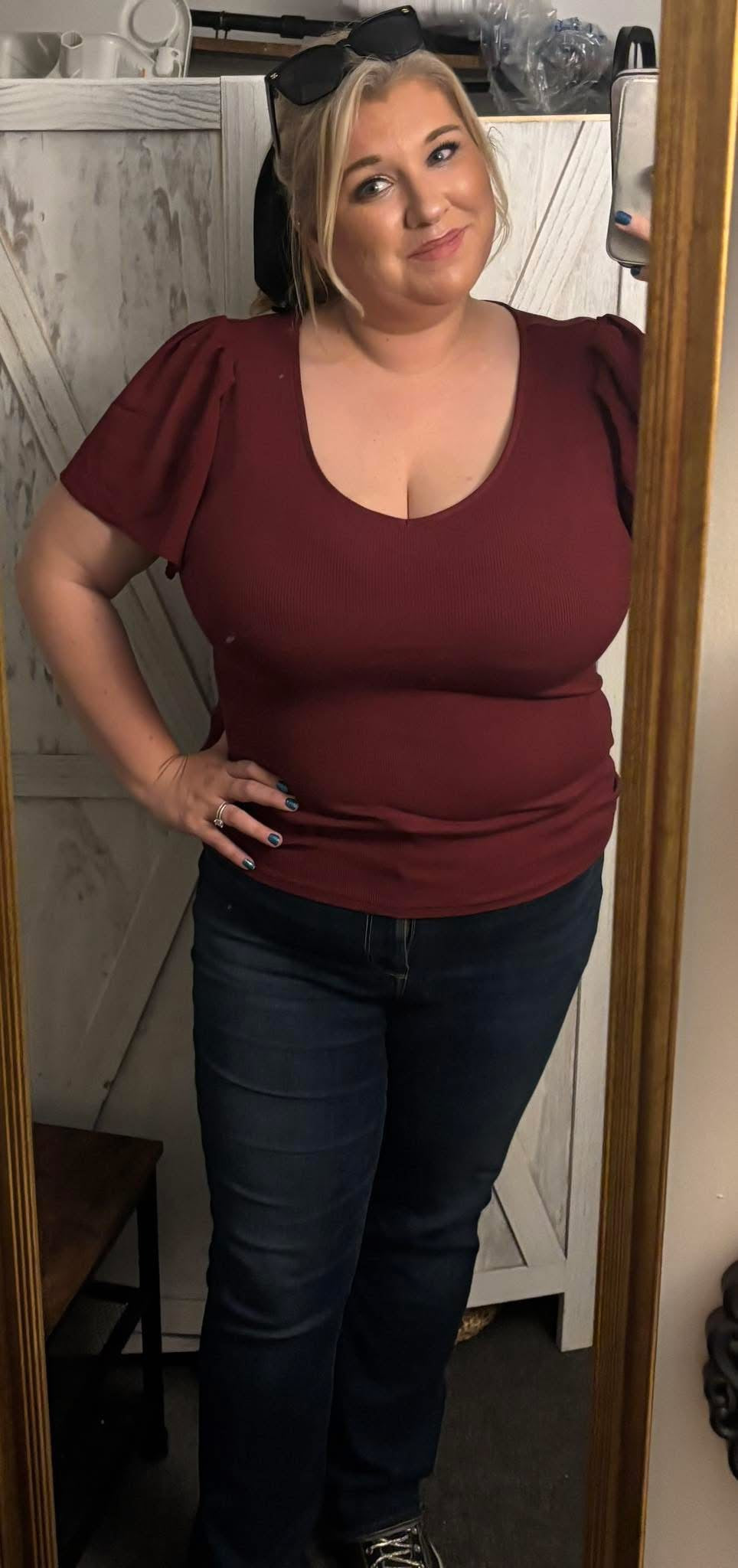 Flutter sleeve blouse